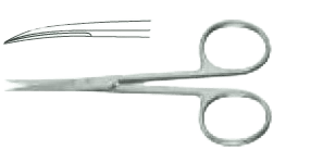 Ножиці Мікро-Іріс, зігнуті, гострокінцеві, 90 мм Surgimax 04-701-09